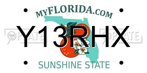 Y13RHX Florida License Plate