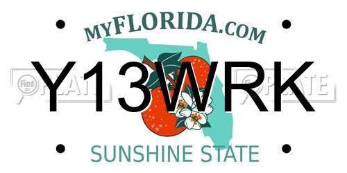 Y13WRK Florida License Plate