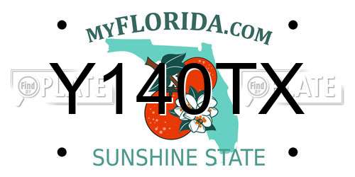 Y140TX Florida License Plate