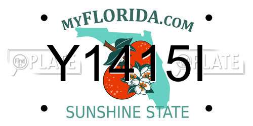 Y1415I Florida License Plate