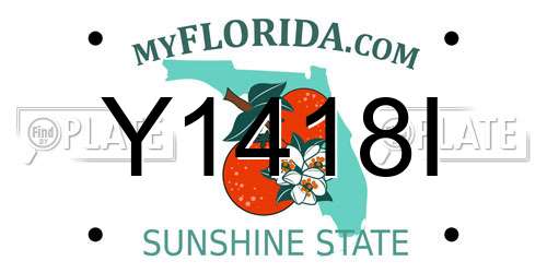 Y1418I Florida License Plate
