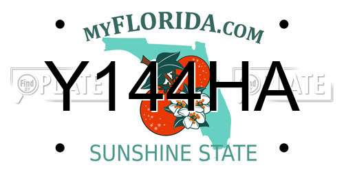 Y144HA Florida License Plate