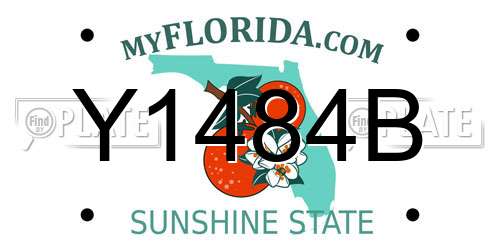 Y1484B Florida License Plate