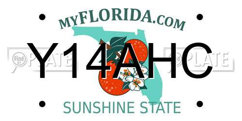 Y14AHC Florida License Plate