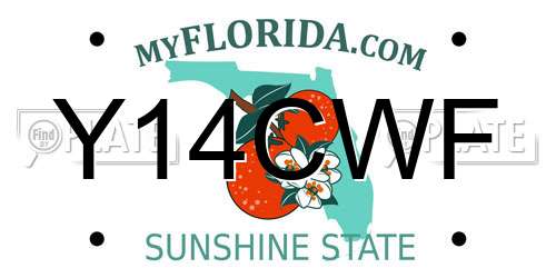 Y14CWF Florida License Plate
