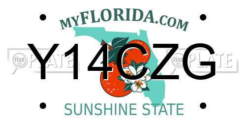Y14CZG Florida License Plate