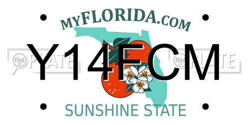 Y14FCM Florida License Plate