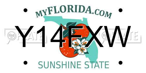 Y14FXW Florida License Plate