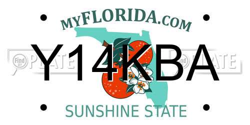 Y14KBA Florida License Plate