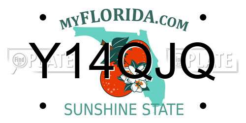 Y14QJQ Florida License Plate