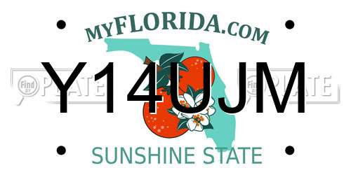 Y14UJM Florida License Plate