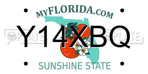 Y14XBQ Florida License Plate
