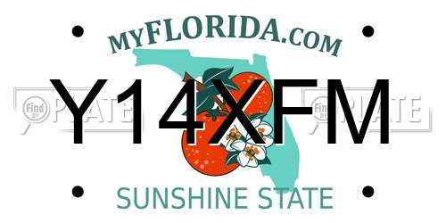 Y14XFM Florida License Plate