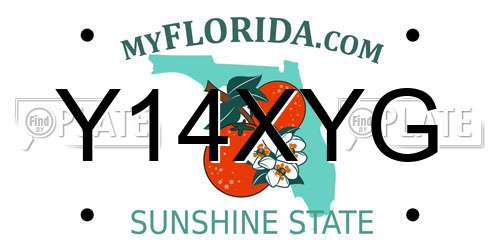 Y14XYG Florida License Plate