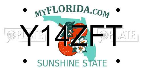 Y14ZFT Florida License Plate
