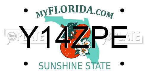 Y14ZPE Florida License Plate