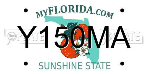 Y150MA Florida License Plate