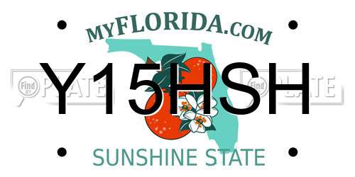 Y15HSH Florida License Plate