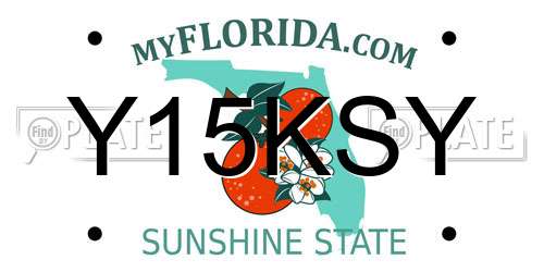 Y15KSY Florida License Plate