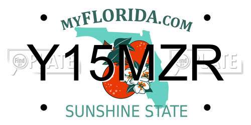 Y15MZR Florida License Plate