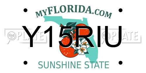 Y15RIU Florida License Plate