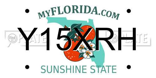 Y15XRH Florida License Plate
