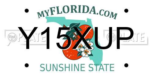 Y15XUP Florida License Plate