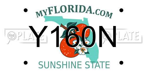 Y160N Florida License Plate