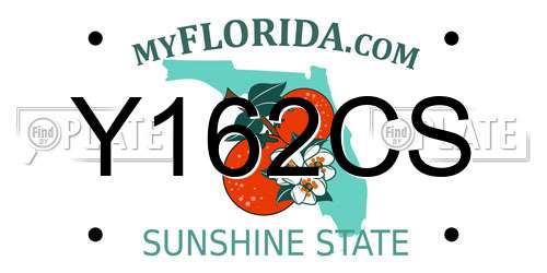 Y162CS Florida License Plate