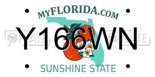 Y166WN Florida License Plate