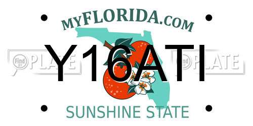 Y16ATI Florida License Plate