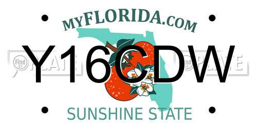 Y16CDW Florida License Plate