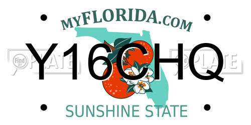 Y16CHQ Florida License Plate