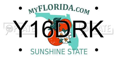 Y16DRK Florida License Plate