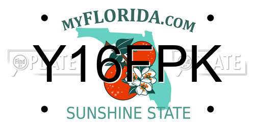 Y16FPK Florida License Plate