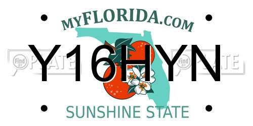 Y16HYN Florida License Plate