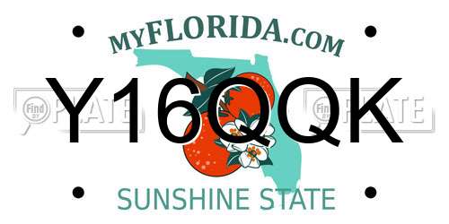 Y16QQK Florida License Plate