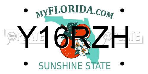 Y16RZH Florida License Plate