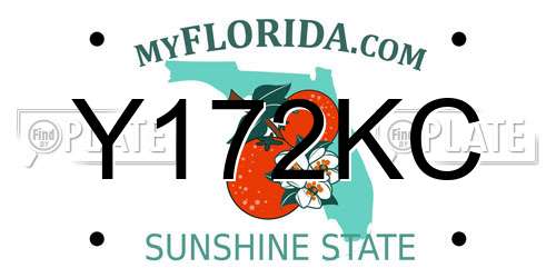 Y172KC Florida License Plate