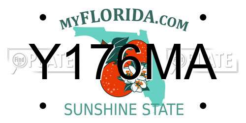 Y176MA Florida License Plate
