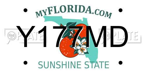 Y177MD Florida License Plate
