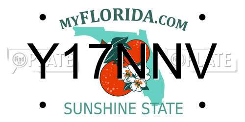 Y17NNV Florida License Plate