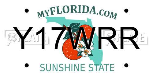 Y17WRR Florida License Plate