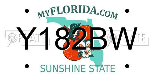 Y182BW Florida License Plate