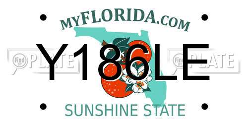 Y186LE Florida License Plate