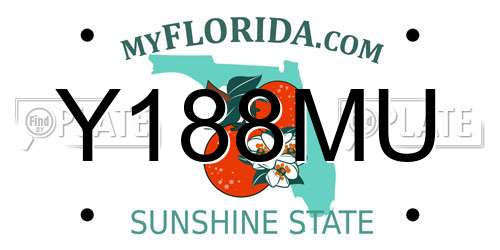 Y188MU Florida License Plate