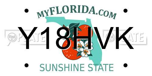 Y18HVK Florida License Plate