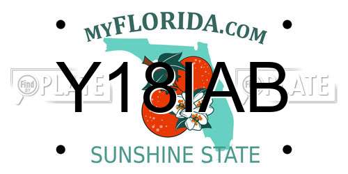 Y18IAB Florida License Plate