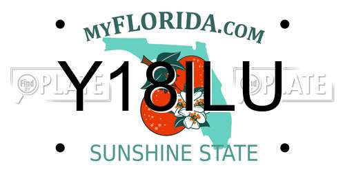 Y18ILU Florida License Plate