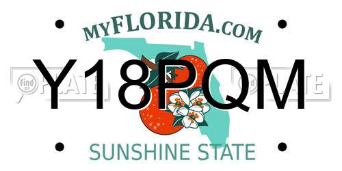 Y18PQM Florida License Plate